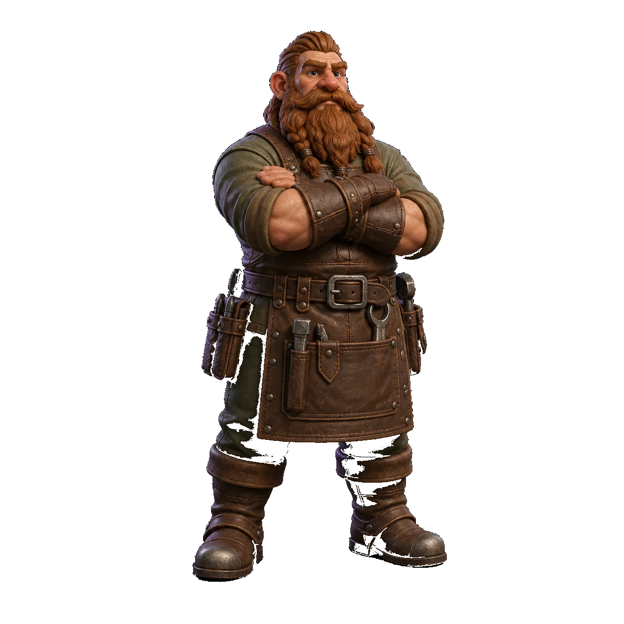 Modelo 3D de herrero con barba generado con 3D AI Studio a partir de una imagen