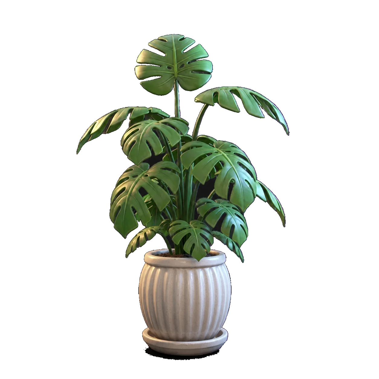 Modelo 3D de planta en maceta generado con 3D AI Studio a partir de una imagen
