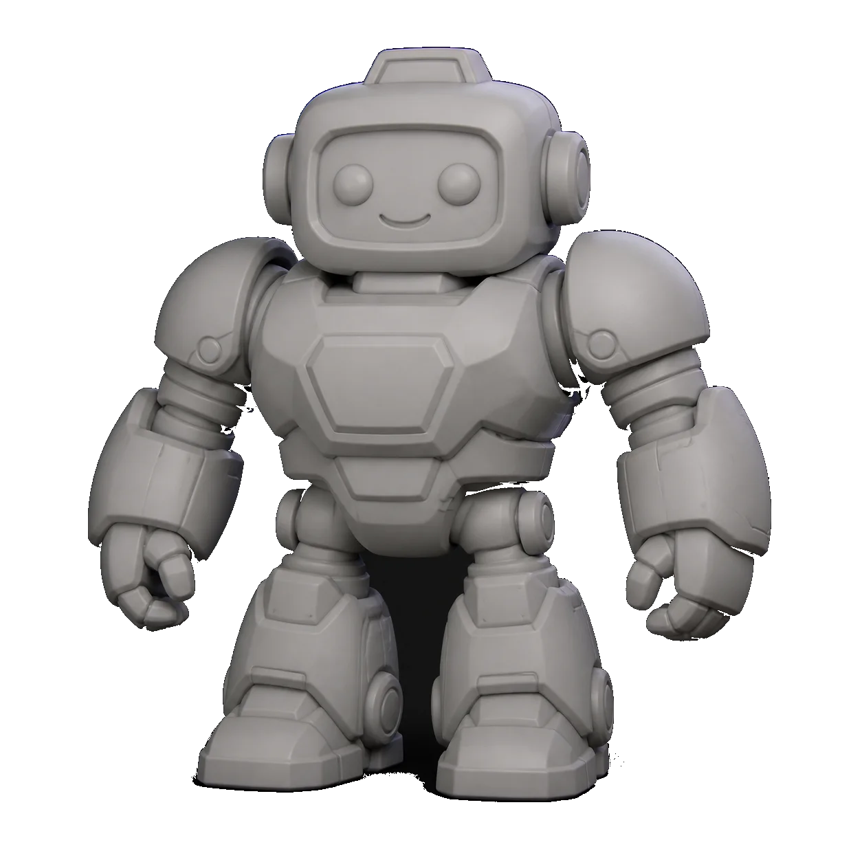Malla de robot sin texturizar generada con 3D AI Studio a partir de una descripción